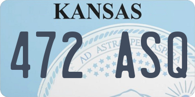 KS license plate 472ASQ