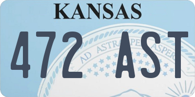 KS license plate 472AST