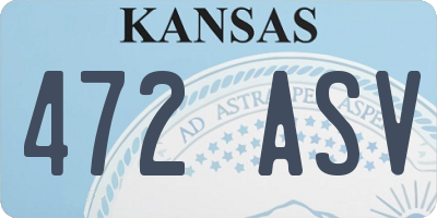KS license plate 472ASV