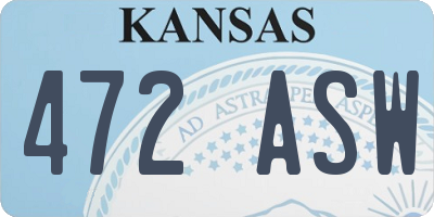 KS license plate 472ASW