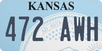 KS license plate 472AWH