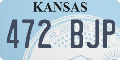 KS license plate 472BJP