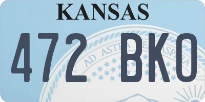 KS license plate 472BKO