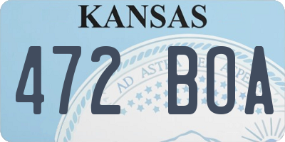 KS license plate 472BOA