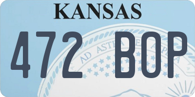 KS license plate 472BOP