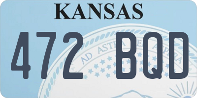 KS license plate 472BQD