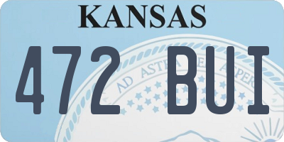 KS license plate 472BUI