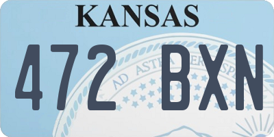 KS license plate 472BXN