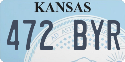 KS license plate 472BYR