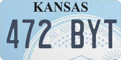 KS license plate 472BYT