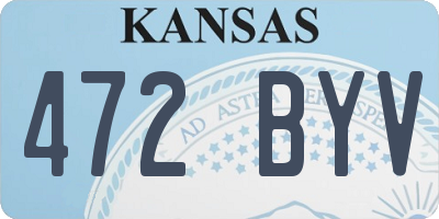 KS license plate 472BYV