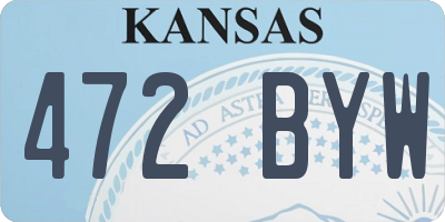 KS license plate 472BYW