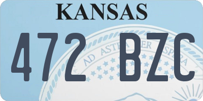 KS license plate 472BZC