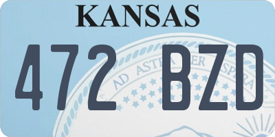 KS license plate 472BZD