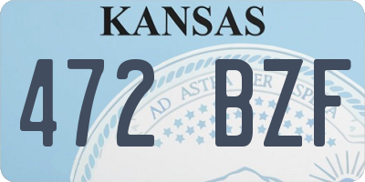 KS license plate 472BZF
