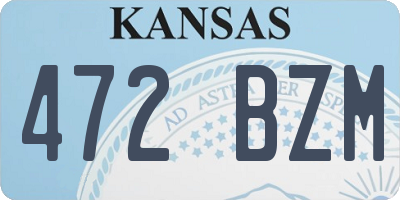 KS license plate 472BZM