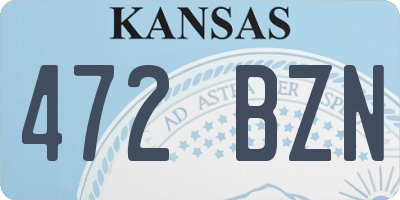KS license plate 472BZN