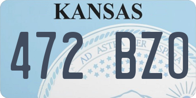 KS license plate 472BZO