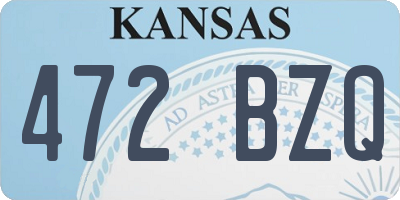 KS license plate 472BZQ