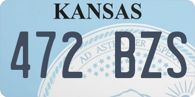 KS license plate 472BZS