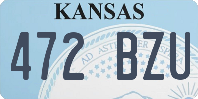 KS license plate 472BZU