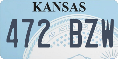 KS license plate 472BZW