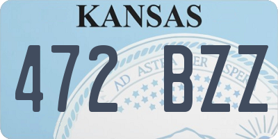 KS license plate 472BZZ