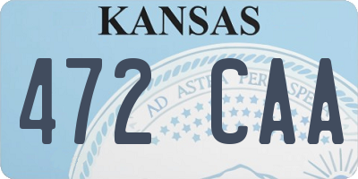 KS license plate 472CAA
