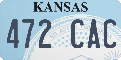 KS license plate 472CAC