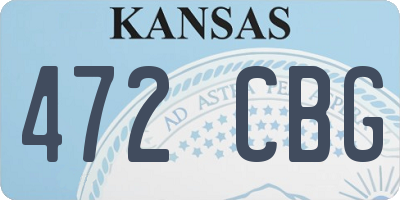 KS license plate 472CBG