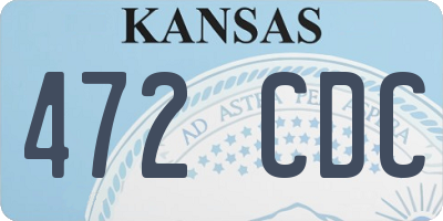 KS license plate 472CDC