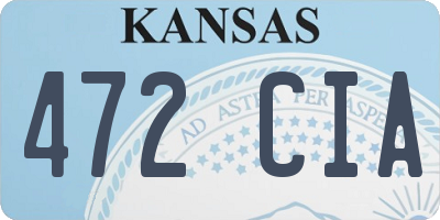 KS license plate 472CIA