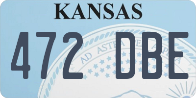 KS license plate 472DBE