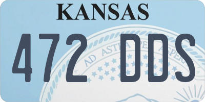 KS license plate 472DDS