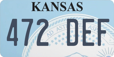 KS license plate 472DEF