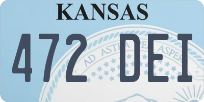 KS license plate 472DEI