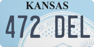 KS license plate 472DEL