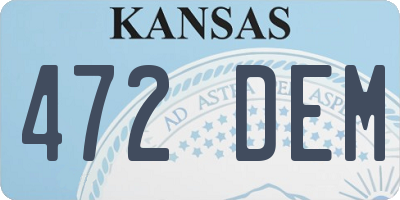 KS license plate 472DEM