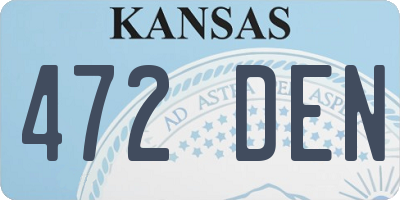 KS license plate 472DEN