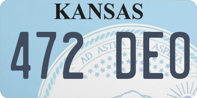 KS license plate 472DEO