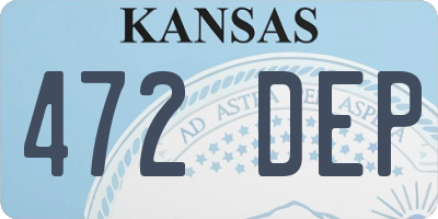 KS license plate 472DEP