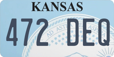 KS license plate 472DEQ