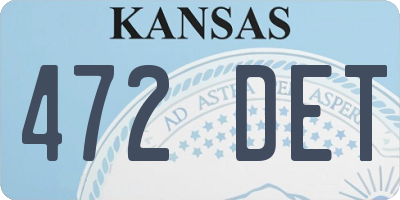 KS license plate 472DET