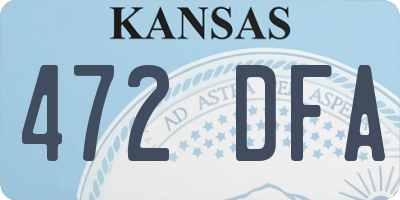 KS license plate 472DFA