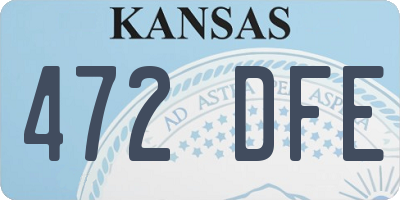 KS license plate 472DFE