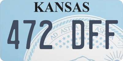 KS license plate 472DFF