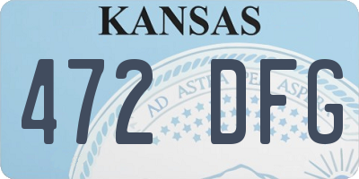 KS license plate 472DFG