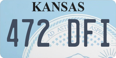 KS license plate 472DFI