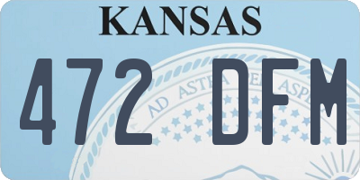 KS license plate 472DFM