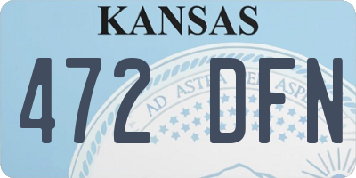 KS license plate 472DFN